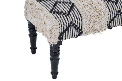 Aztec Black And White Moroccan Bench