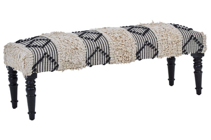 Aztec Black And White Moroccan Bench