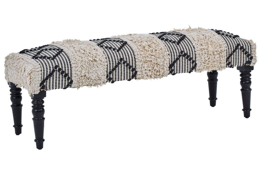 Aztec Black And White Moroccan Bench