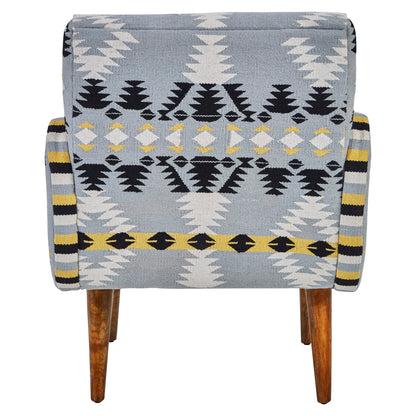 Azteca Kilim Mango Wood Armchair | Bali & Blue