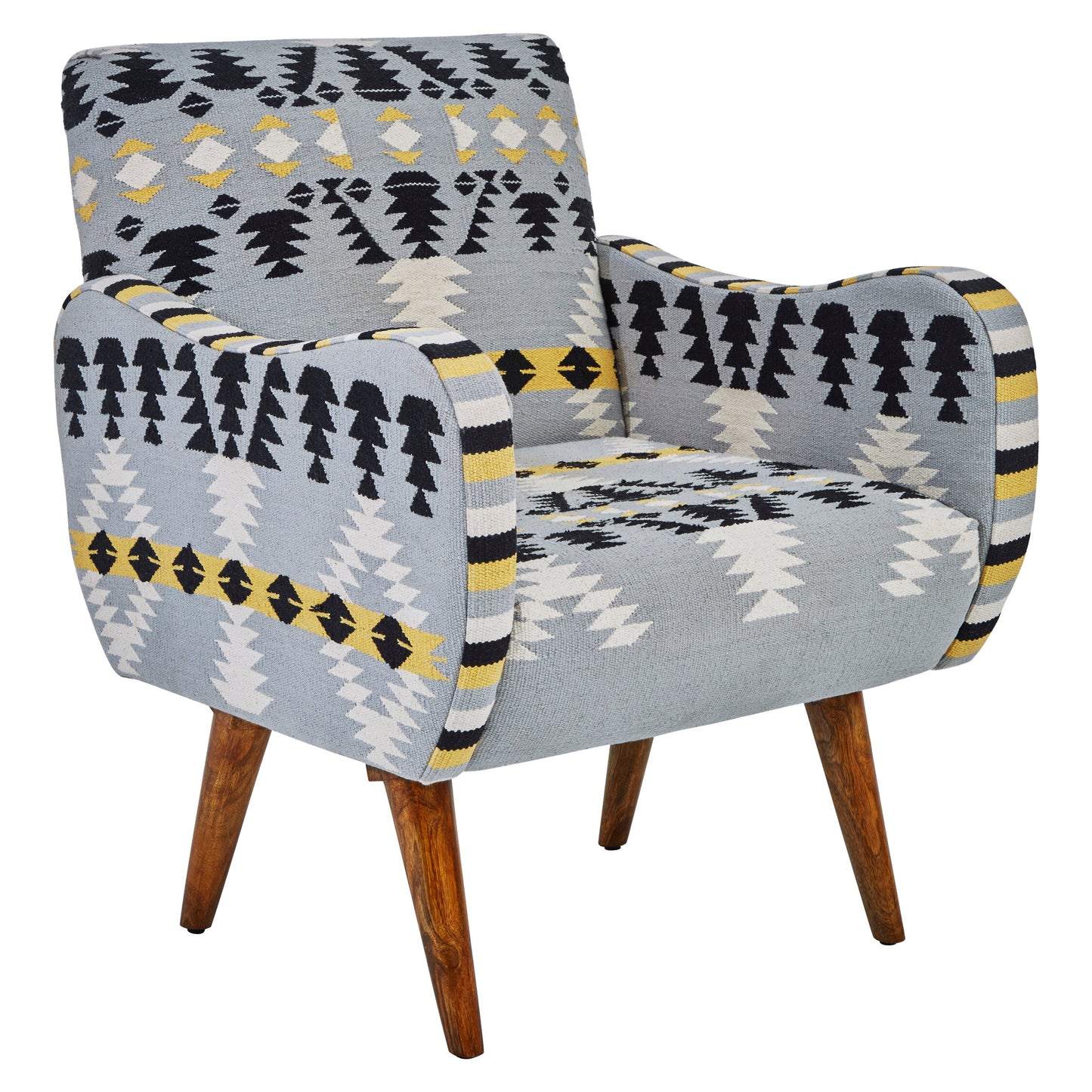Azteca Kilim Mango Wood Armchair | Bali & Blue