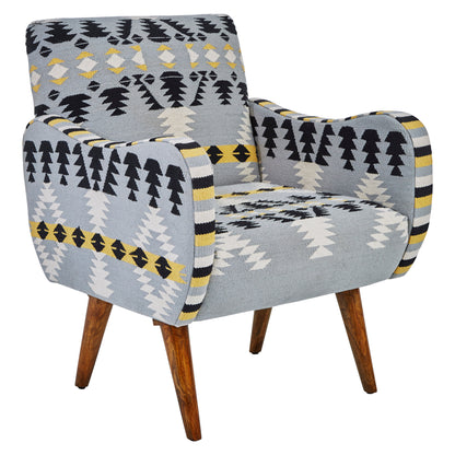 Azteca Kilim Mango Wood Armchair | Bali & Blue