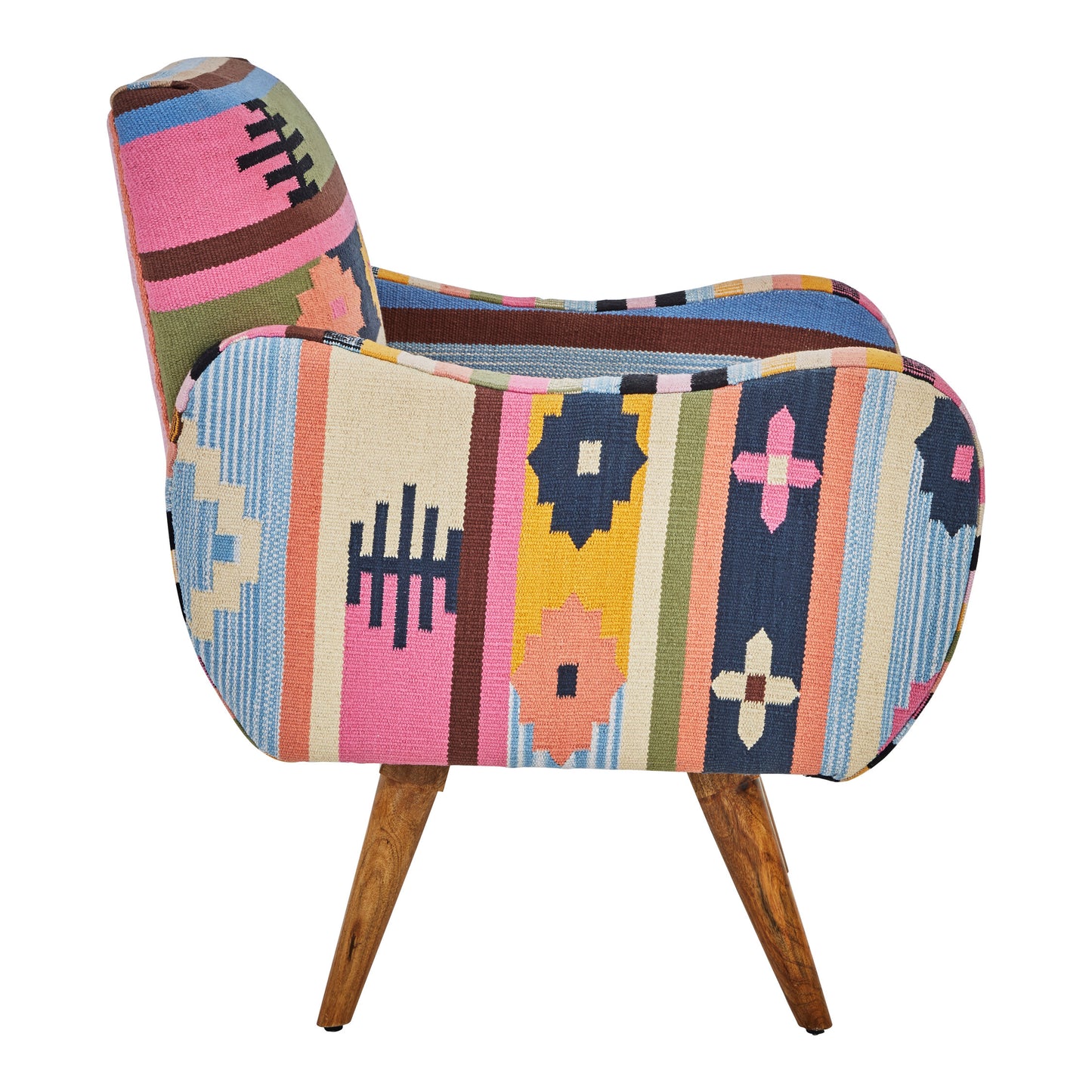 Azteca Multicolour Kilim Mango Wood Armchair