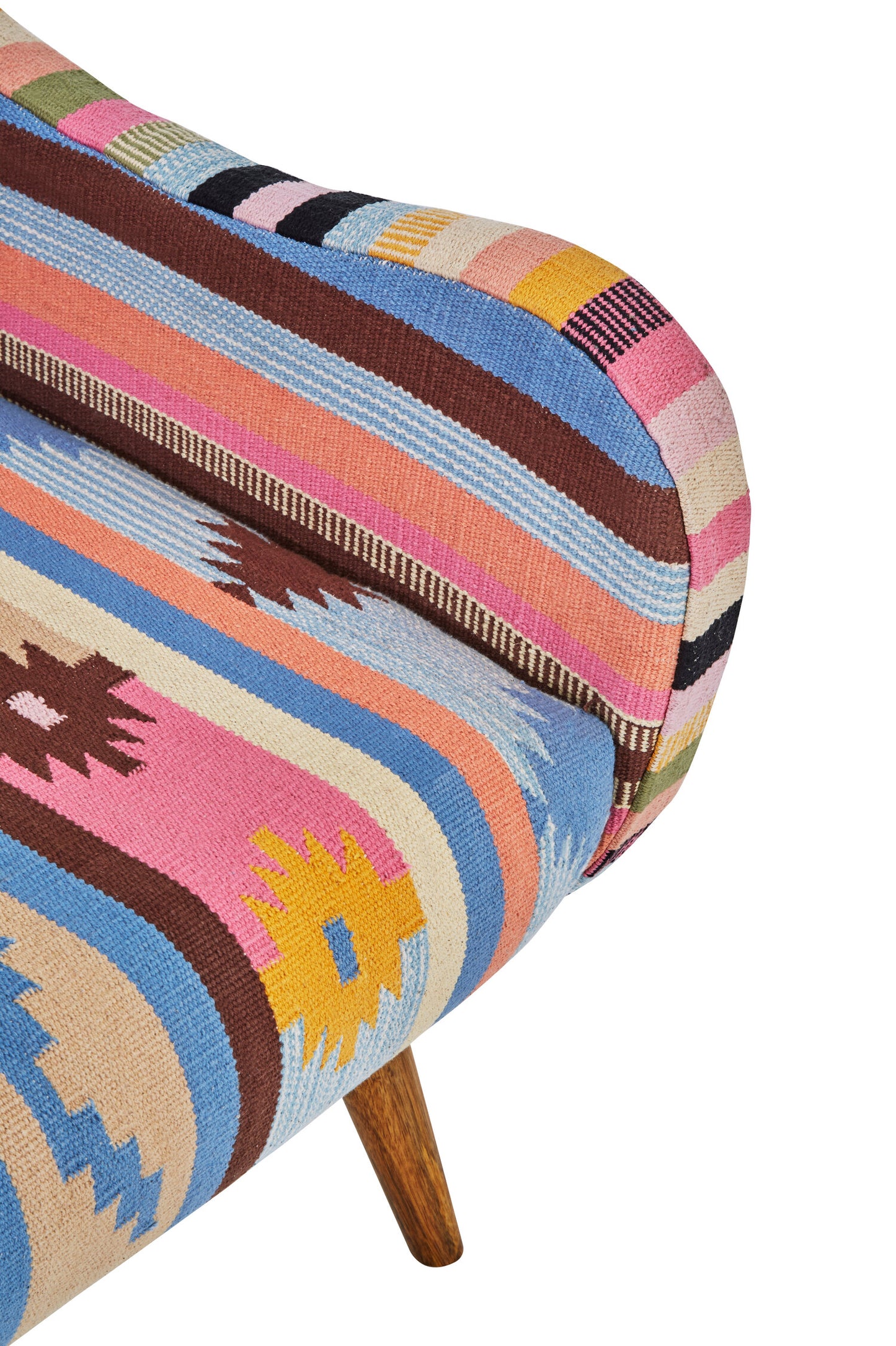 Azteca Multicolour Kilim Mango Wood Armchair