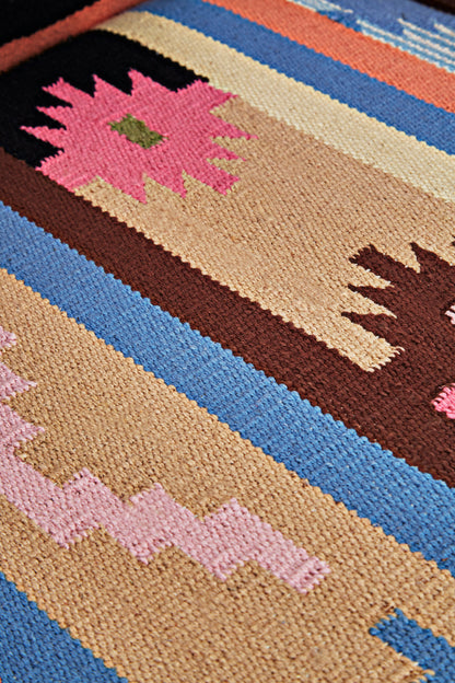 Azteca Multicolour Kilim Mango Wood Armchair