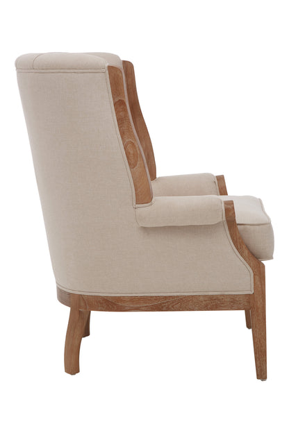 Lille Cream Armchair with Tufted Back