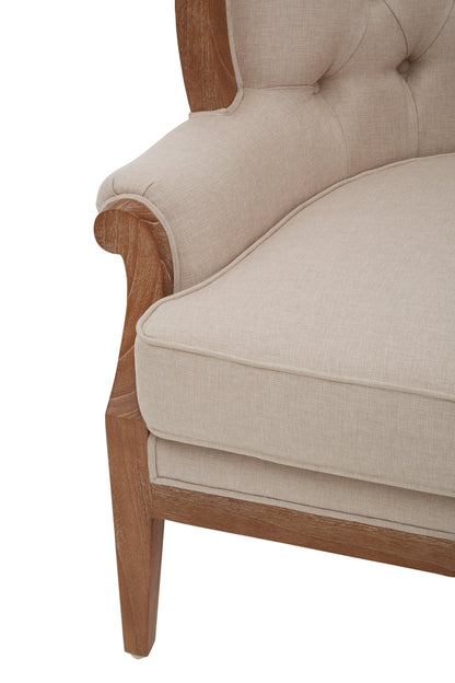 Lille Cream Armchair with Tufted Back