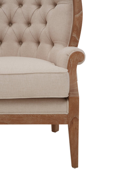 Lille Cream Armchair with Tufted Back