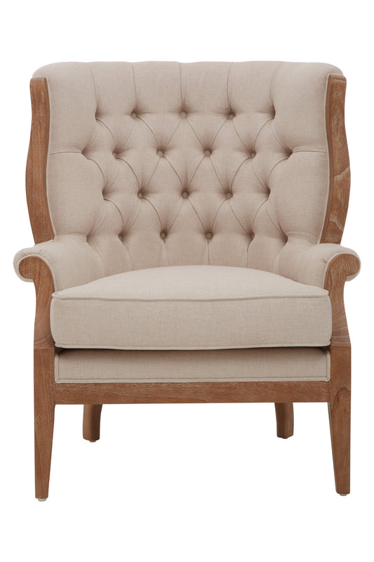 Lille Cream Armchair with Tufted Back