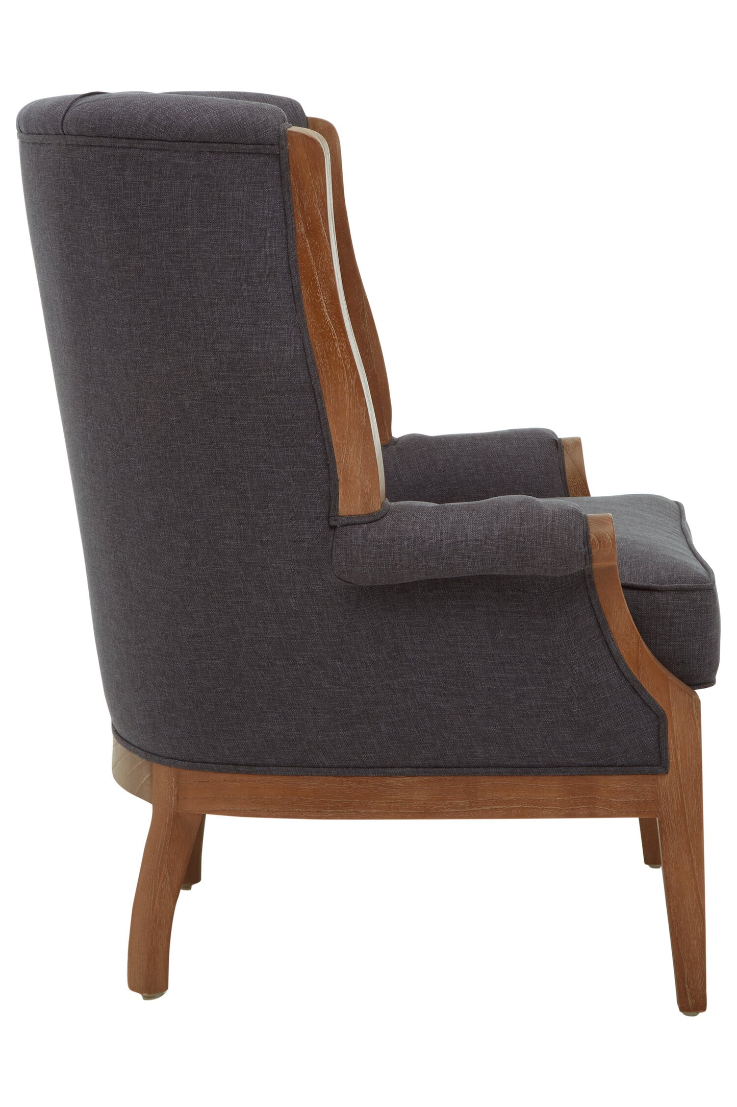 Lille Graphite Grey Armchair with Tufted Back