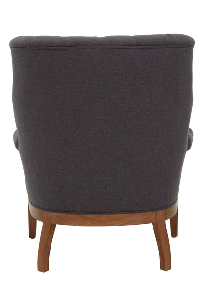 Lille Graphite Grey Armchair with Tufted Back