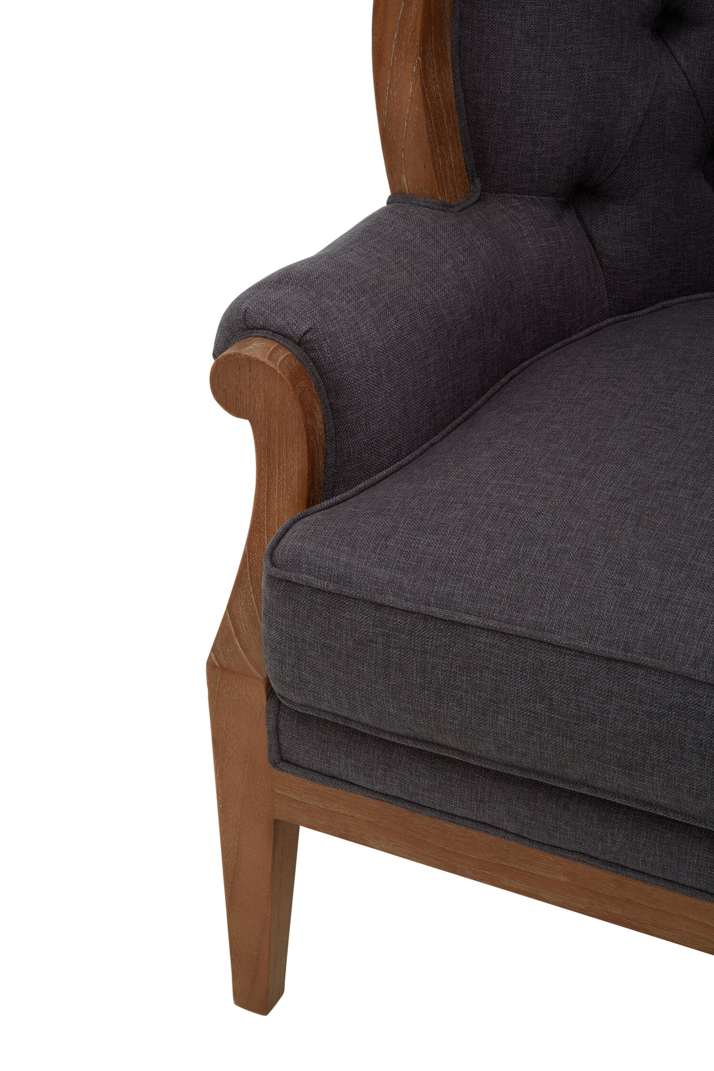 Lille Graphite Grey Armchair with Tufted Back