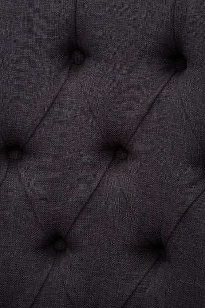 Lille Graphite Grey Armchair with Tufted Back