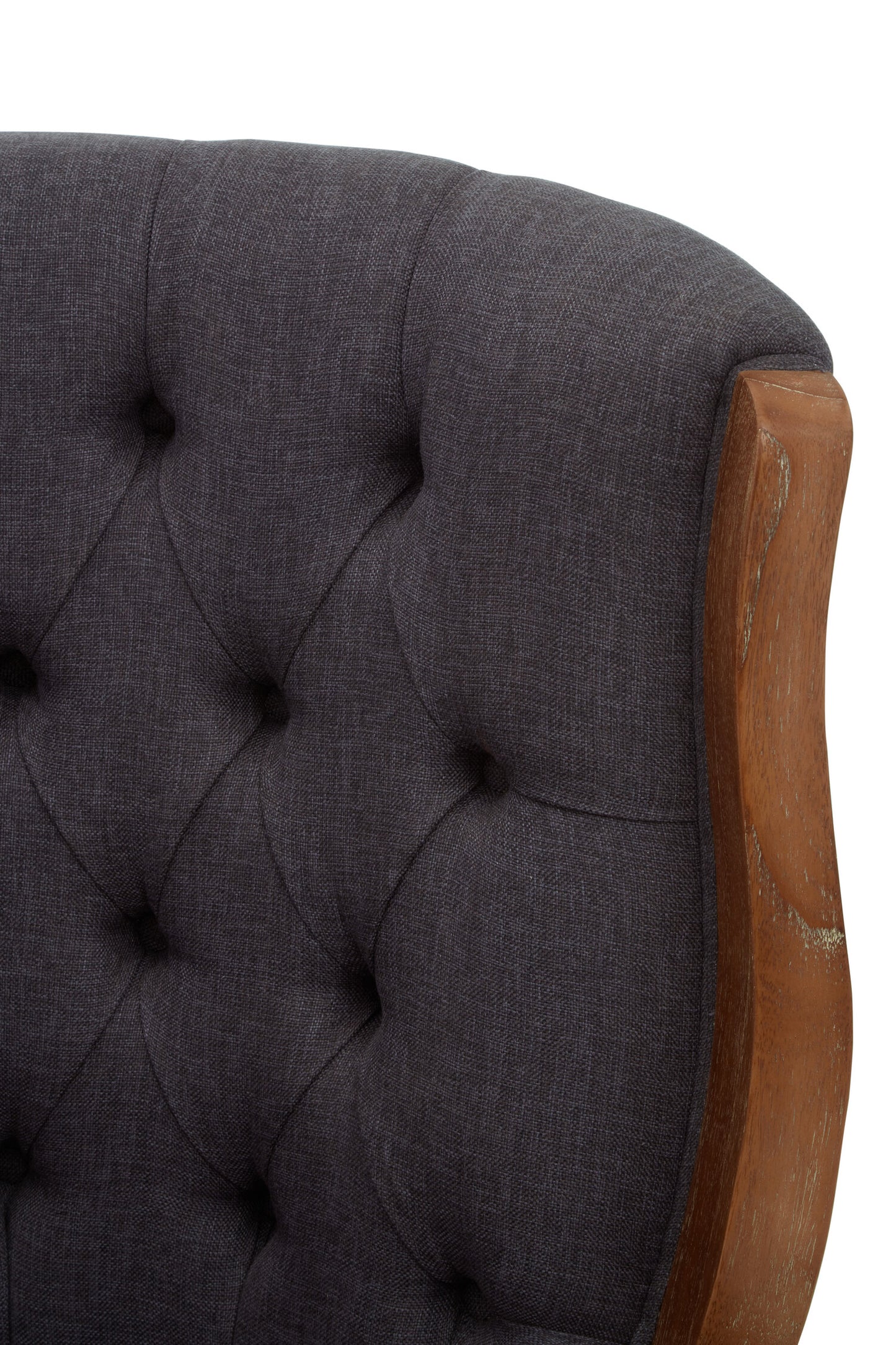 Lille Graphite Grey Armchair with Tufted Back