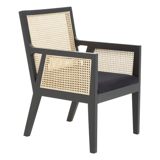 Corsica Rattan Black Frame Armchair | Bali & Blue