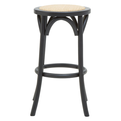 Corisica Black and Natural Rattan Bar Stool