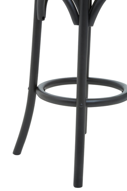 Corisica Black and Natural Rattan Bar Stool