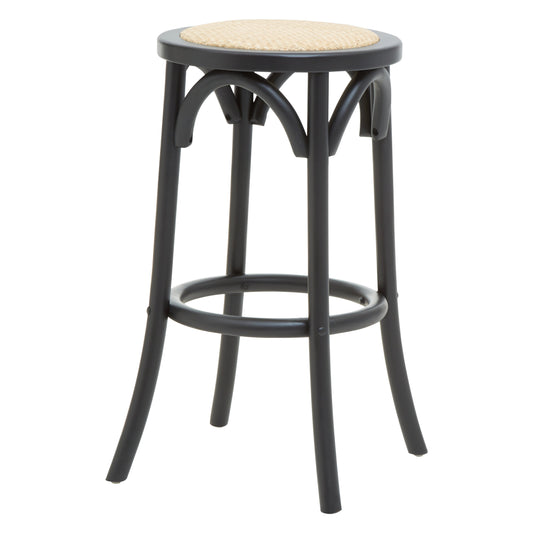 Corisica Black and Natural Rattan Bar Stool
