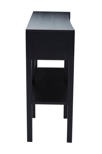 Corsica Black Rattan 2 Drawer Console Table