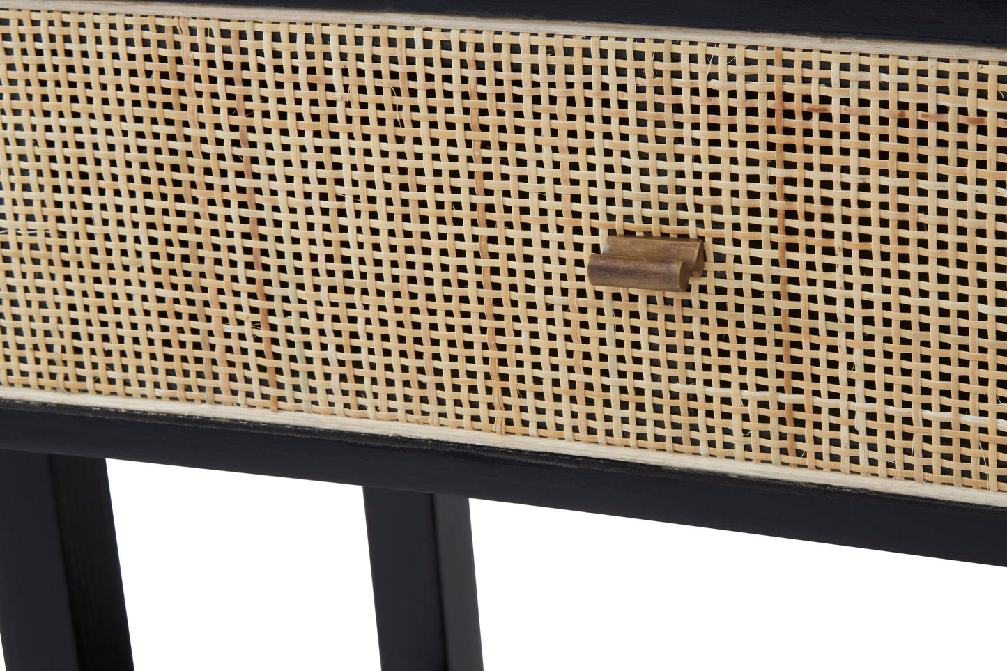 Corsica Black Rattan 2 Drawer Console Table