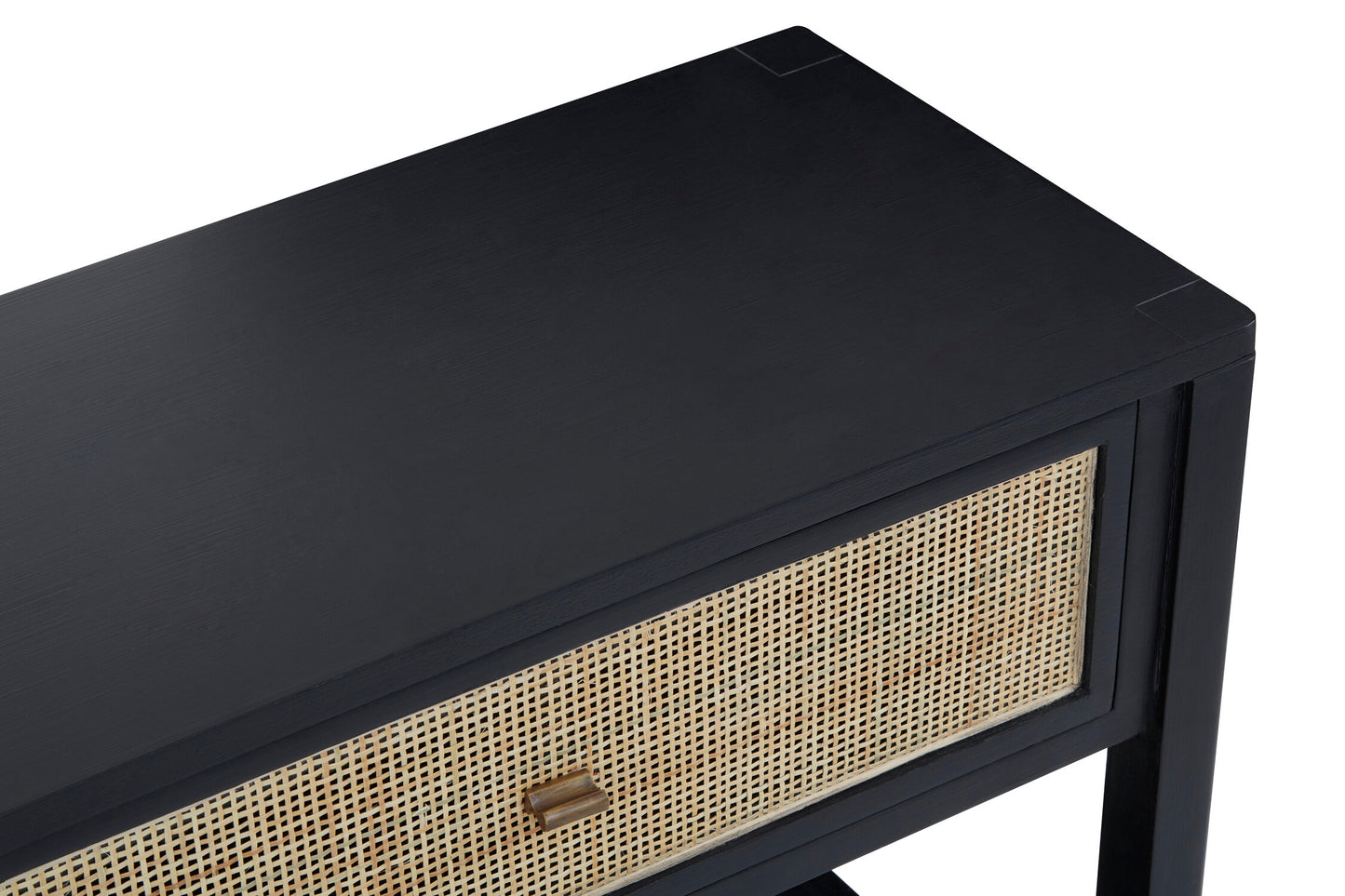 Corsica Black Rattan 2 Drawer Console Table
