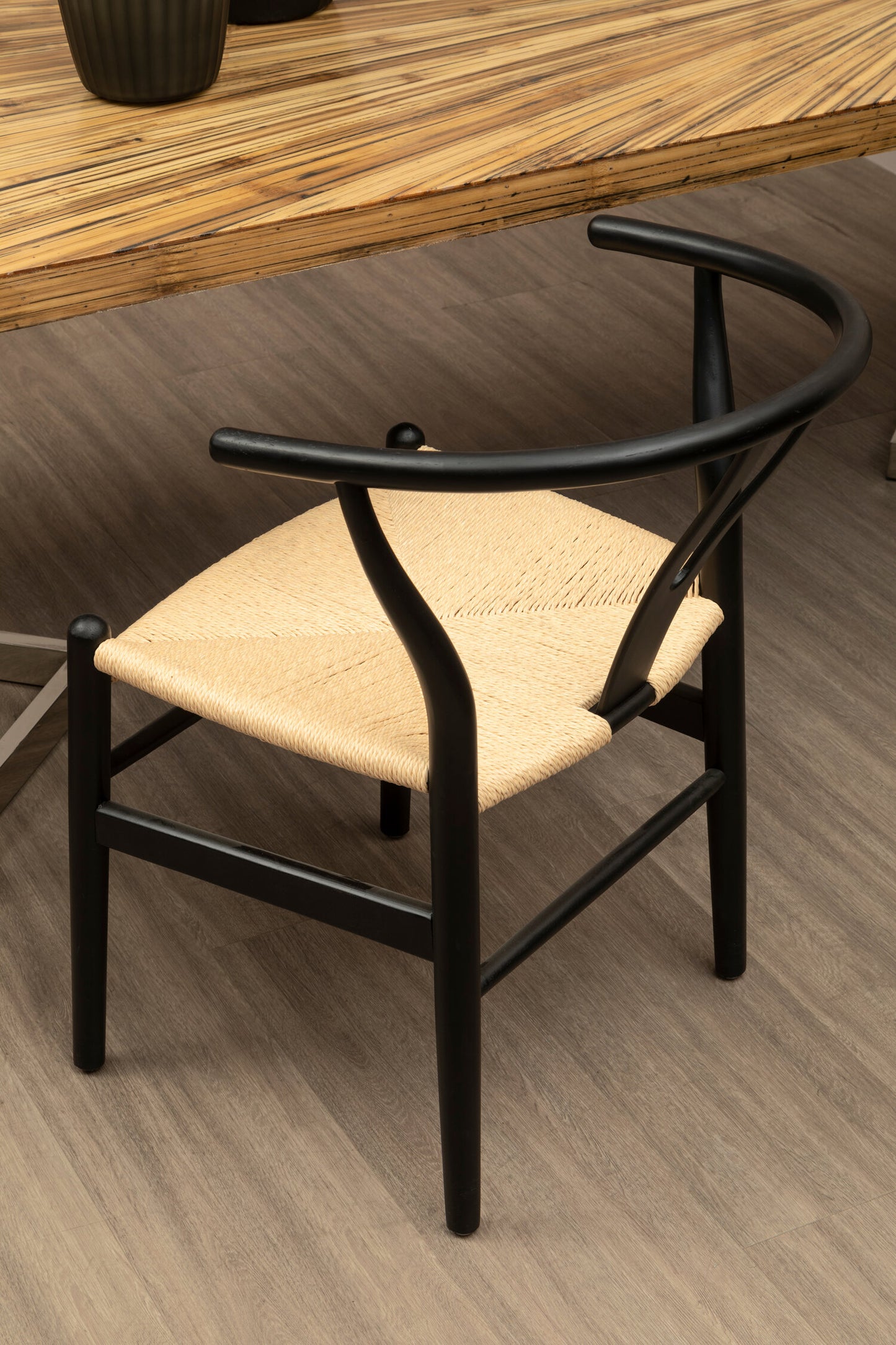 Austin Wishbone Matt Black Dining Chair