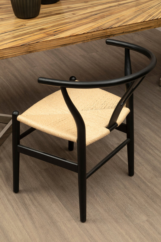 Austin Wishbone Matt Black Dining Chair