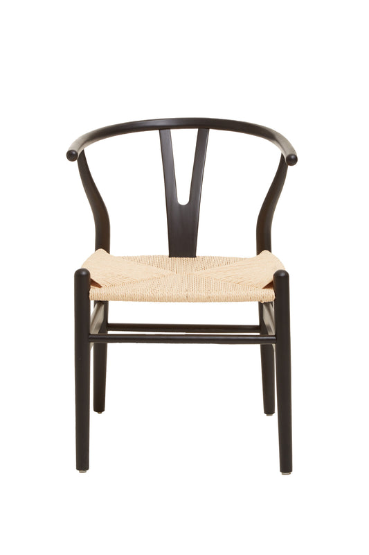 Austin Wishbone Matte Black Chair Dining Chair | Bali & Blue