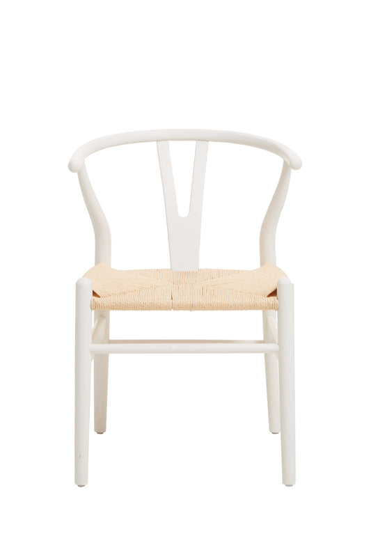 Austin Coastal Wishbone Antique White Chair Dining Chair | Bali & Blue