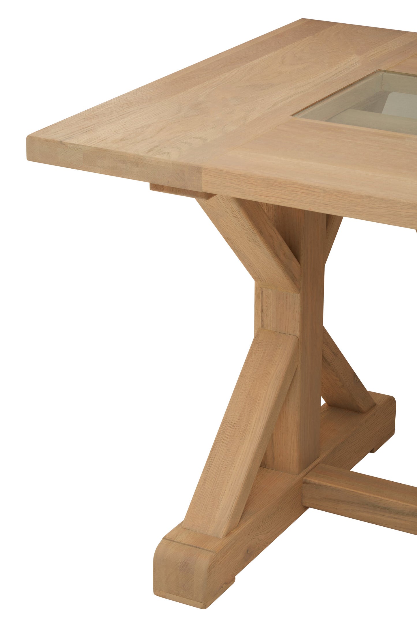 Austin Washed Grey Oak Wood and Glass Dining Table