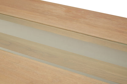 Austin Washed Grey Oak Wood and Glass Dining Table