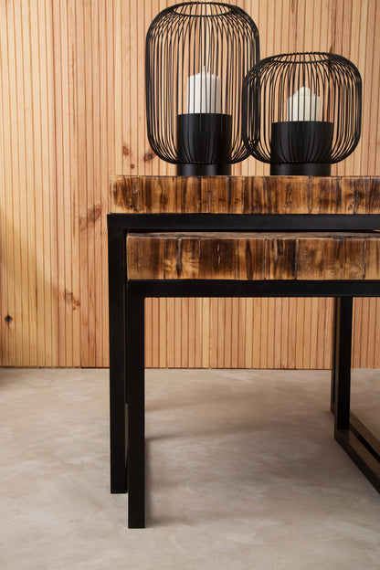 Bankok Mosaic Teak Wood Set Of 3 Nesting Tables
