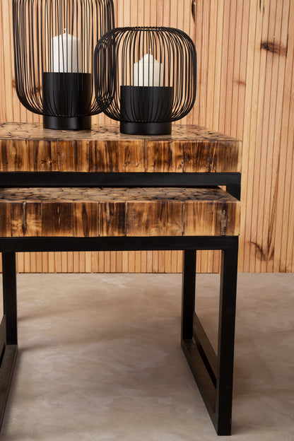 Bankok Mosaic Teak Wood Set Of 3 Nesting Tables