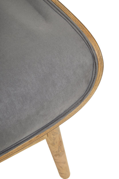 Stefan Grey Velvet Retro Chair Wing Back Chair