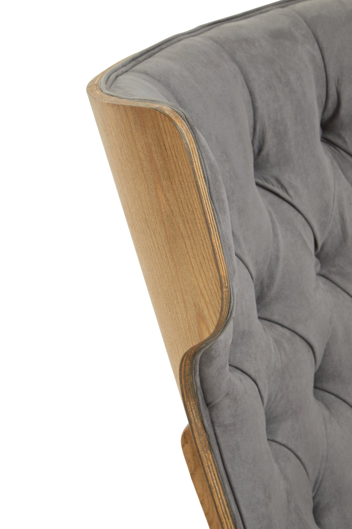 Stefan Grey Velvet Retro Chair Wing Back Chair