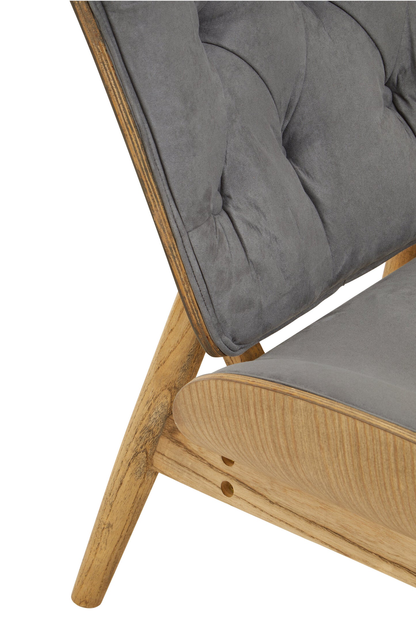 Stefan Grey Velvet Retro Chair Wing Back Chair
