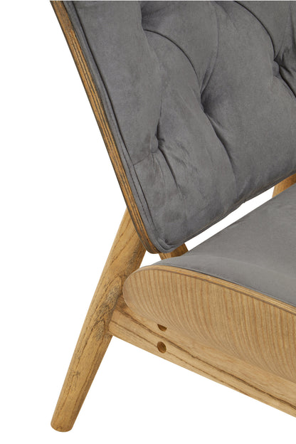 Stefan Grey Velvet Retro Chair Wing Back Chair