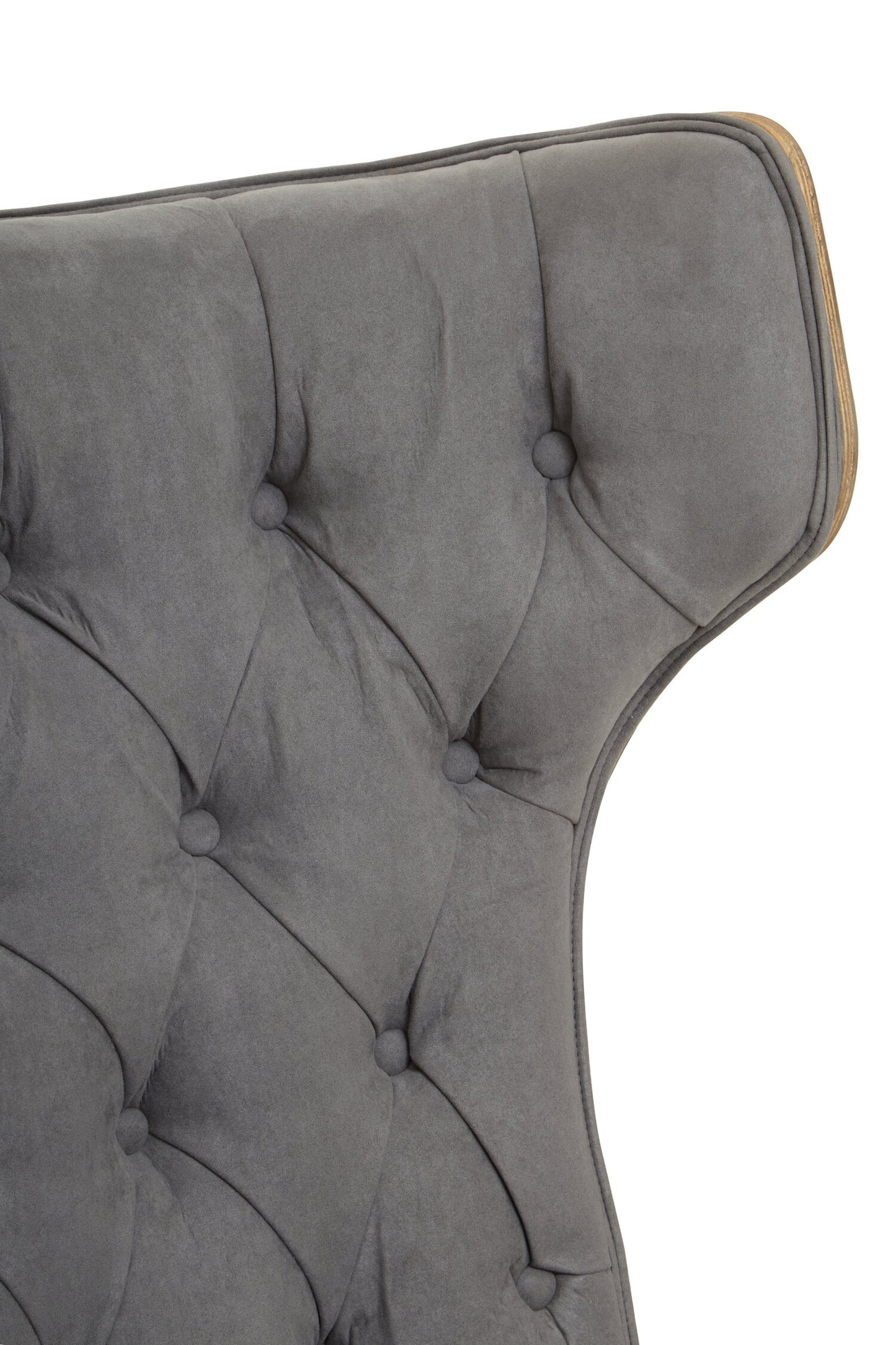 Stefan Grey Velvet Retro Chair Wing Back Chair
