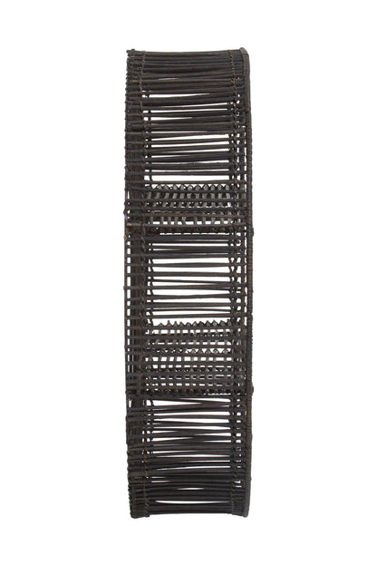 Congo Large Black Rattan Wall Shelf