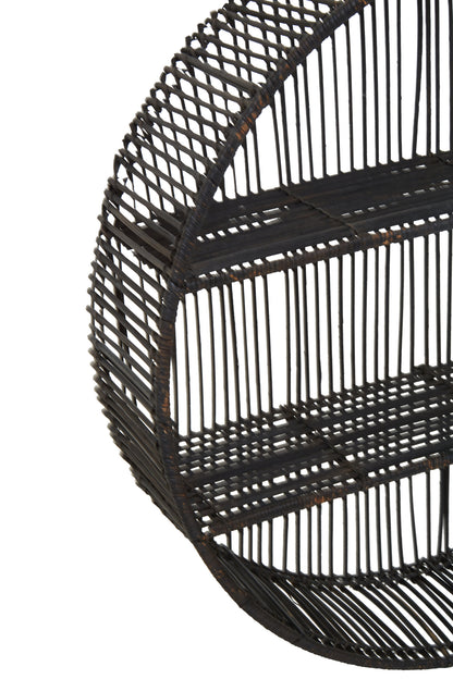 Congo Large Black Rattan Wall Shelf