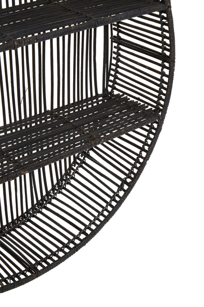 Congo Large Black Rattan Wall Shelf