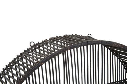 Congo Large Black Rattan Wall Shelf