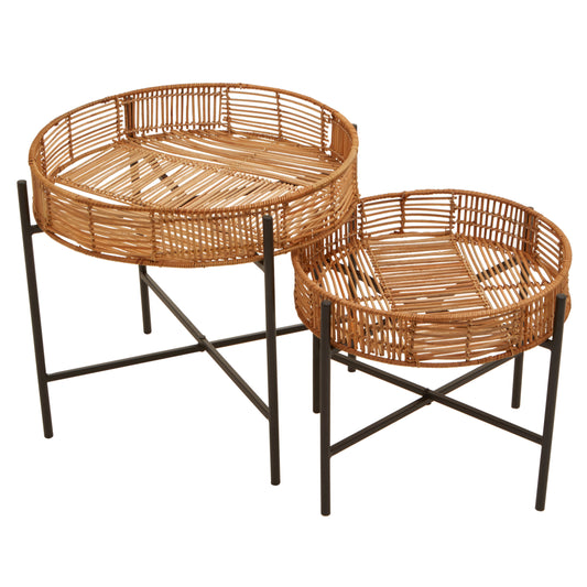 Congo Set Of 2 Natural Rattan Side Tables