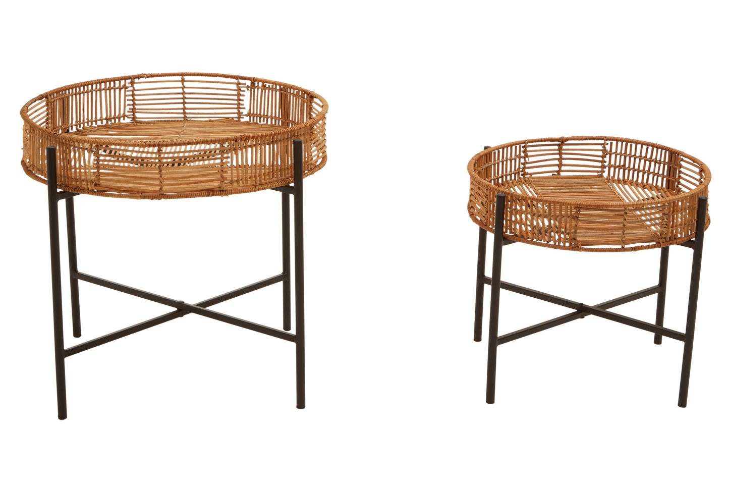 Congo Set Of 2 Natural Rattan Side Tables