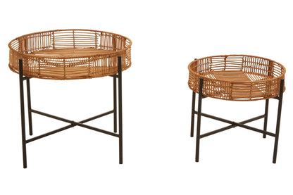 Congo Set Of 2 Natural Rattan Side Tables