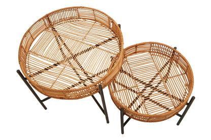 Congo Set Of 2 Natural Rattan Side Tables