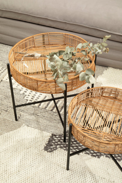 Congo Set Of 2 Natural Rattan Side Tables