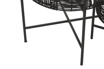 Congo Set Of 2 Black Rattan Side Tables