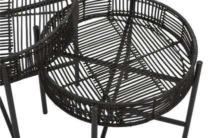 Congo Set Of 2 Black Rattan Side Tables