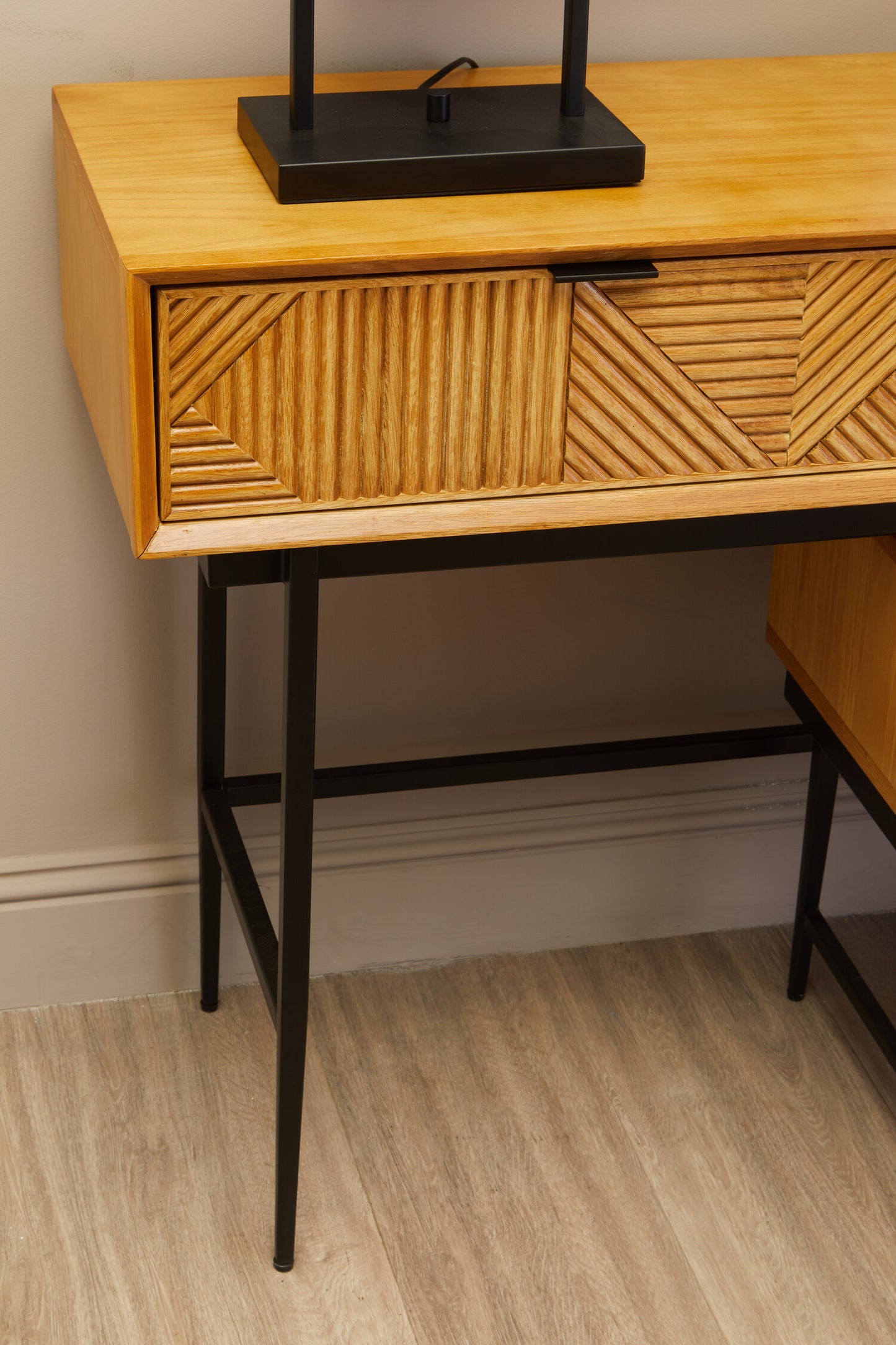 Antonio Natural Finish Console Table with 2 Drawers